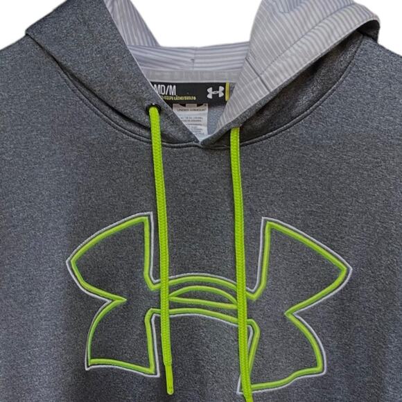 Under Armour Hoodie Men's Gray florescent yellow M - Picture 2 of 4